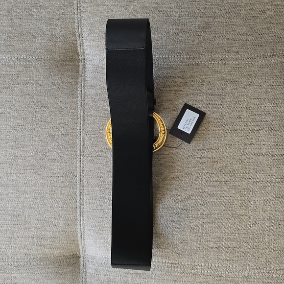 Martina Mori OS Stretch Black Genuine Leather Belt, Lunar New Year Snake Buckle - Picture 5 of 8